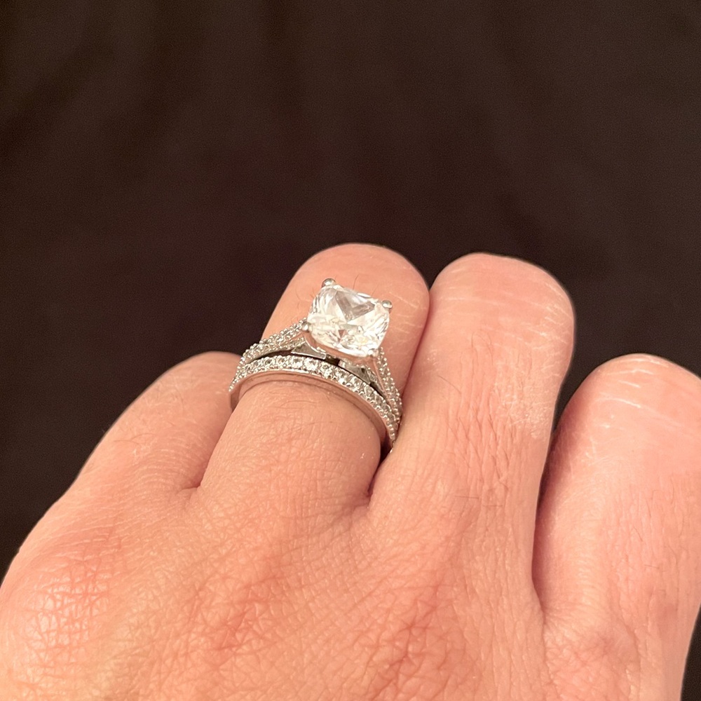 Silver wedding ring set from bitter sweet